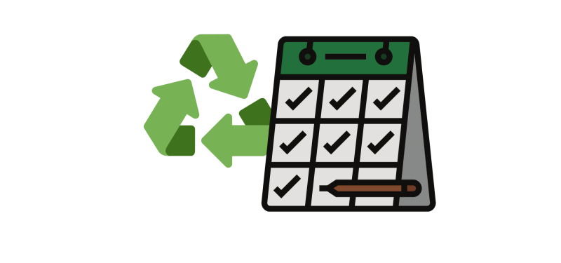 A consitently checked off calendar. The symbol to be consistent when writing blogs.